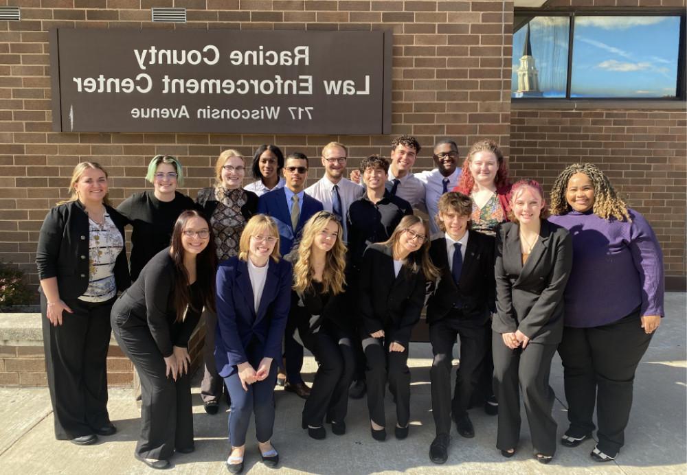 Carthage Mock Trial team at the Racine County Law Enforcement Center for the 3rd Annual Dairyland...